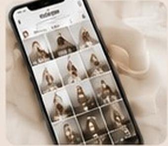 Telefon s galerií fotek z Instagramu